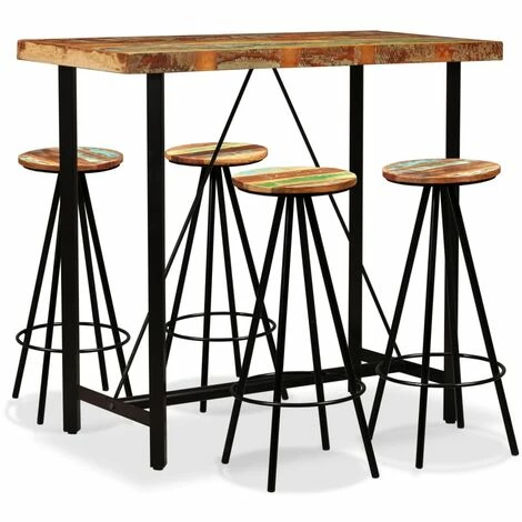 Les meilleures critiques de ❤️ FUHUIDATRADING Ensemble De Bar 5 Pcs Bois De Récupération Massif 👏 3 Les meilleures critiques de ❤️ FUHUIDATRADING Ensemble De Bar 5 Pcs Bois De Récupération Massif 👏