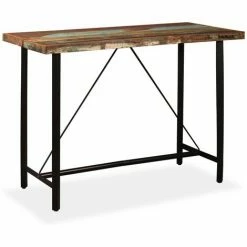 Bon marché ⌛ FUHUIDATRADING Ensemble De Bar 7 Pcs Bois Massif Recyclé ⌛ -Table haute Boutique 64520092 2