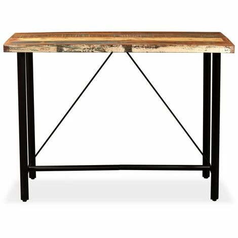 Budget 🔔 FUHUIDATRADING Ensemble De Bar 7 Pcs Bois De Récupération Cuir Véritable Et Toile 👏 5 Budget 🔔 FUHUIDATRADING Ensemble De Bar 7 Pcs Bois De Récupération Cuir Véritable Et Toile 👏 – Image 3