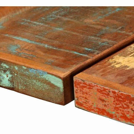 Budget 🔔 FUHUIDATRADING Ensemble De Bar 7 Pcs Bois De Récupération Cuir Véritable Et Toile 👏 7 Budget 🔔 FUHUIDATRADING Ensemble De Bar 7 Pcs Bois De Récupération Cuir Véritable Et Toile 👏 – Image 5