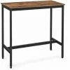De gros 🎉 HELLOSHOP26 Table De Bar Table Haute Fine Table De Cuisine Table De Salle à Manger Avec Cadre Métallique Robuste 100 X 40 X 90 Cm Montage Facile Style Industriel Marron Rustique Et Noir - Marron 👏 -Table haute Boutique 64694103 1