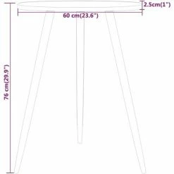 Promo ⭐ Table De Bistro Ø60x76 Cm MDF Et Fer Marron Clair VidaXL 🌟 -Table haute Boutique 64876183 5