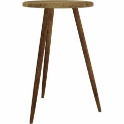 Nouveau 🧨 Table De Bistro Ø50x76 Cm MDF Et Fer Marron Foncé VidaXL 🔔