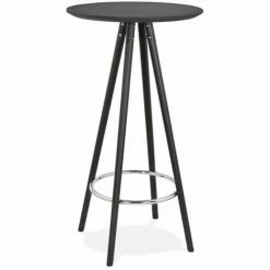 Bon marché 🧨 Paris Prix - Table De Bar En Bois "lizon" 110cm Noir 😉