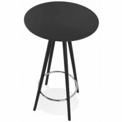 Bon marché 🧨 Paris Prix - Table De Bar En Bois "lizon" 110cm Noir 😉 -Table haute Boutique 65758748 3
