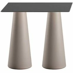 Remise 🤩 PLUST Table Haute Rectangulaire Pour Tabourets Design Intérieur Extérieur Fura T2-H | Couleur: Beige - Taille: 120 X 60 Cm ❤️