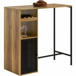 Les meilleures critiques de ⌛ SoBuy FWT97-PF Table De Bar, Table Haute, Table à Manger, Table Pour Cuisine, Salle à Manger, Salon Avec Supports Pour Verres Et Bouteilles, Étagère Et 2 Compartiments ⌛