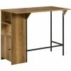Remise 💯 SoBuy FWT98-PF Table De Bar, Table Haute De Bar, Table De Cuisine, Table à Manger, Mange-Debout Pour Cuisine, Salle à Manger, Salon Avec 1 Plateau Rabattable, 2 Etagères Et 1 Porte 🥰 -Table haute Boutique 65894135 1