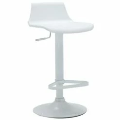Le moins cher ⭐ VENTE-UNIQUE.COM Ensemble "Mange Debout" : Meuble De Bar SATURNE + 2 Tabourets De Bar CALAS - Blanc Et Béton - Gris, Blanc 😀 -Table haute Boutique 65946902 5