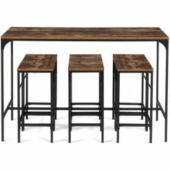 Les meilleures critiques de 🎉 IDMARKET Table Haute De Bar DAYTON Et 6 Tabourets Effet Vieilli Design Industriel 🌟 -Table haute Boutique 66890078 3