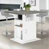Vente flash ❤️ IDMARKET Ilot Central UGO 110 Cm Plateau Effet Béton Et Blanc Avec Rangements ❤️ -Table haute Boutique 66978823 1
