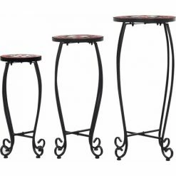 Acheter ✨ DOC&ET² Tables Mosaïque 3 Pcs Terre Cuite Et Blanc Céramique - Brun ⌛