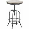 Offres 🥰 DéCOSHOP26 Table Haute Bistrot Style Industriel Hauteur Réglable Argenté Vieilli - Argentéer 😍 -Table haute Boutique 6742020 1