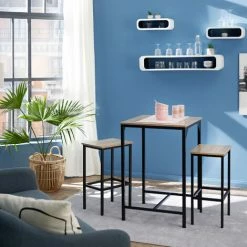 Nouveau 💯 TECTAKE Ensemble De Bar Inverness - Ensemble De Bar, Ensemble De Table De Bar, Ensemble De Table De Bistrot - Bois Clair Industriel 🤩 -Table haute Boutique 67432386 2