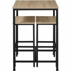 Nouveau 💯 TECTAKE Ensemble De Bar Inverness - Ensemble De Bar, Ensemble De Table De Bar, Ensemble De Table De Bistrot - Bois Clair Industriel 🤩 -Table haute Boutique 67432386 3