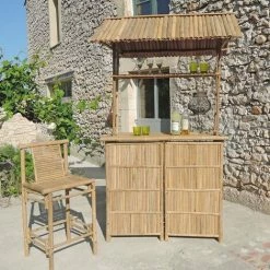 Meilleur prix 🌟 CASATERA Bar En Bambou Naturel Taman - Bois Clair 😀 -Table haute Boutique 67620674 4