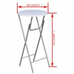 Meilleur prix ⭐ VidaXL Table De Bar 4 Pcs Avec Dessus De Table En MDF Blanc - Blanc ✨ -Table haute Boutique 734983 5