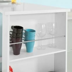 Meilleure vente 👏 Table Haute De Bar Mange-debout Cuisine Avec Rangements– Blanc FWT17-W SoBuy® 💯 11 Meilleure vente 👏 Table Haute De Bar Mange-debout Cuisine Avec Rangements– Blanc FWT17-W SoBuy® 💯 -Table haute Boutique 8039502 5