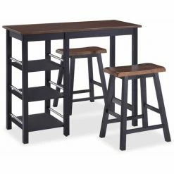 Remise ✨ Ensemble De Bar 3 Pcs MDF Noir VidaXL 🔔 8 Remise ✨ Ensemble De Bar 3 Pcs MDF Noir VidaXL 🔔 -Table haute Boutique 8171645 2