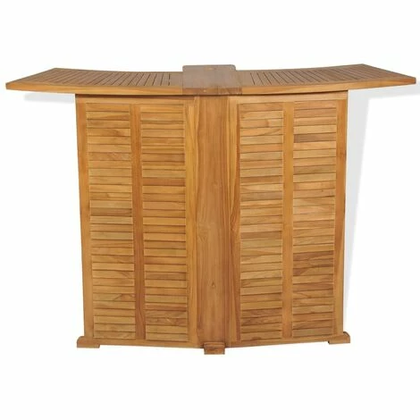 Vente flash 🧨 VidaXL Table Pliable De Bar 155x53x105 Cm Bois De Teck Solide - Brun ❤️ 6 Vente flash 🧨 VidaXL Table Pliable De Bar 155x53x105 Cm Bois De Teck Solide - Brun ❤️ – Image 4