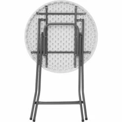 Le moins cher 🎁 TECTAKE Mange Debout Pliant Plateau En Plastique 80 Cm X 80 Cm X 110 Cm En Acier Gris - Blanc ✔️ -Table haute Boutique 8465917 3