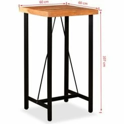 Meilleur prix 💯 Table De Bar Bois Massif D'acacia 60x60x107 Cm VidaXL 🛒 9 Meilleur prix 💯 Table De Bar Bois Massif D'acacia 60x60x107 Cm VidaXL 🛒 -Table haute Boutique 8679067 3