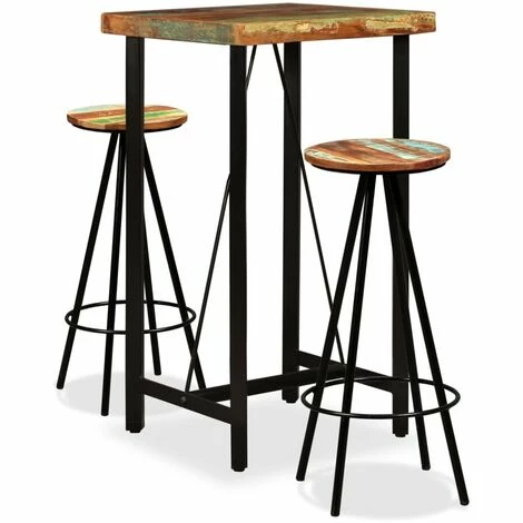 Meilleure affaire 🧨 Ensemble De Bar 3 Pcs Bois De Récupération Massif VidaXL ❤️ 3 Meilleure affaire 🧨 Ensemble De Bar 3 Pcs Bois De Récupération Massif VidaXL ❤️