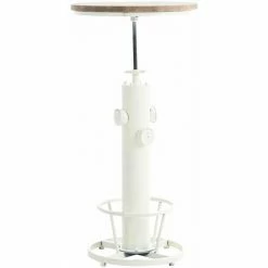 Tout neuf 😉 DéCOSHOP26 Table Haute Table De Bar Style Industriel Hauteur Réglable Repose-pieds Blanc - Blante 🎁
