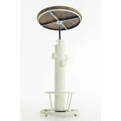 Tout neuf 😉 DéCOSHOP26 Table Haute Table De Bar Style Industriel Hauteur Réglable Repose-pieds Blanc - Blante 🎁 -Table haute Boutique 9577726 3